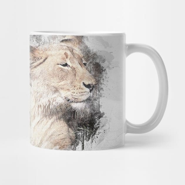 Lioness Lion Animal Wild Africa Safari Jungle Earth by Cubebox